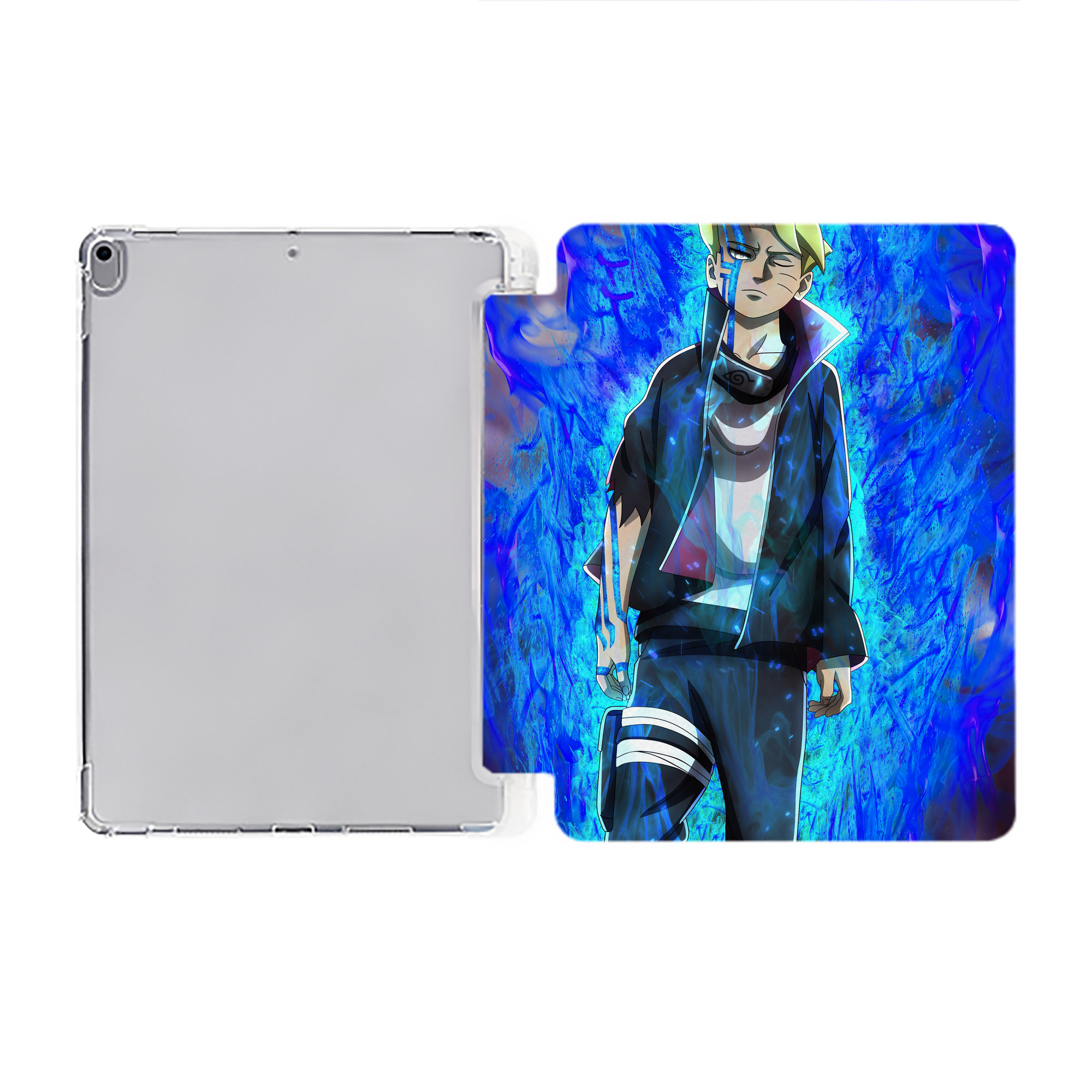 （画像用） NARUTO -ナルト- NARUTO -ナルト- 疾風伝 IPad ケース ペン収納付き 三つ折りスタンド PUレザー×シリコン 対応機種9.5/10.5/10.9インチ